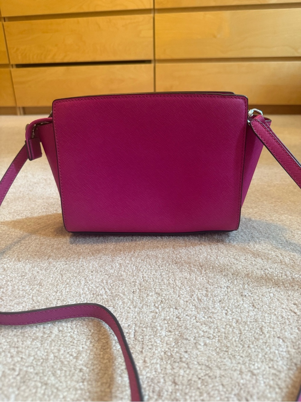 Michael Kors Fuchsia Saffiano Leather Crossbody Bag - Picture 4 of 7